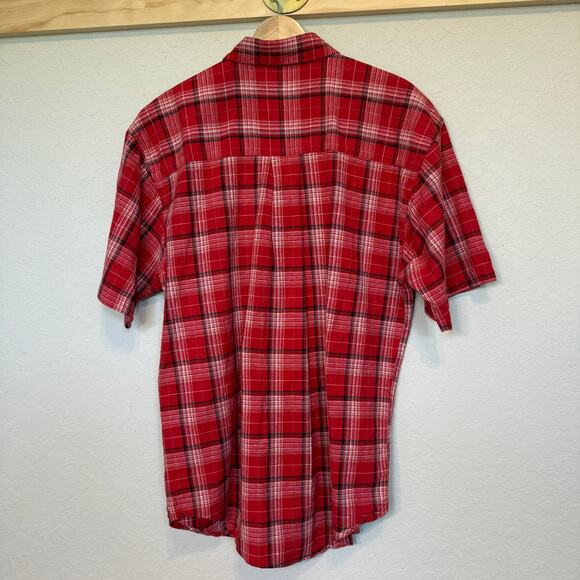 Polo by Ralph Lauren Red Black‎ Plaid Short Sleeve Button Down Size L - Picture 6 of 8